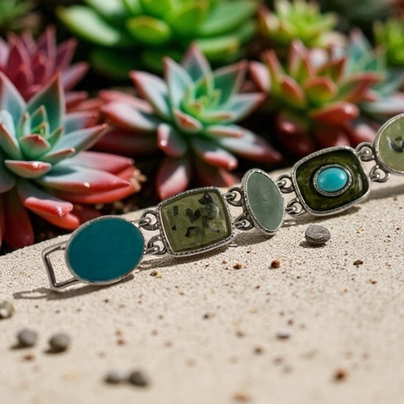 liz Claiborne Elegant Silver and Turquoise Bracelet - Picture 2 of 4